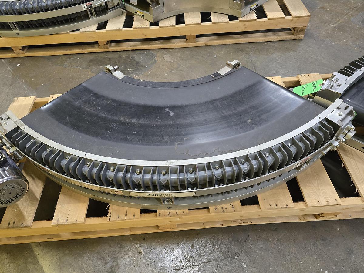 Used Transnorm 90 Degree Belted Curve Conveyor TS1500/100 20" Belt, 24" IR (#628)