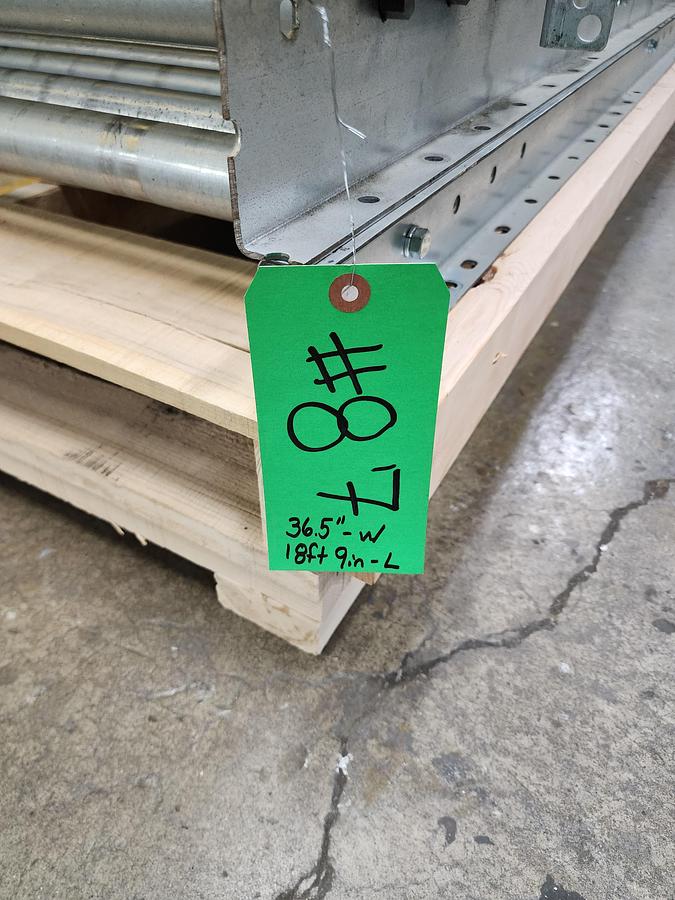 Used 36.5" x 18'9" Gravity Roller Conveyor Centers (#87)