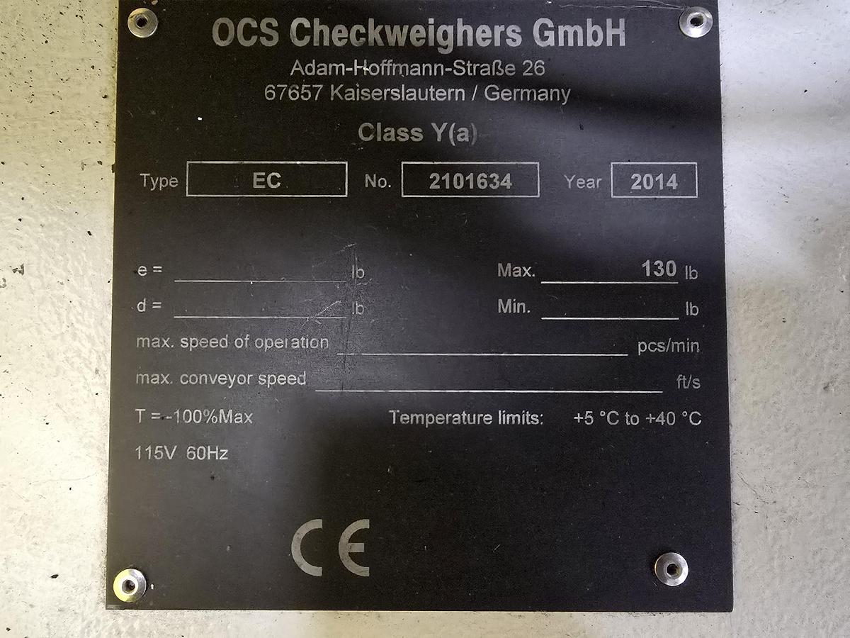 Used OCS Checkweigher EC 132# Max Conveyor Scale (#445)