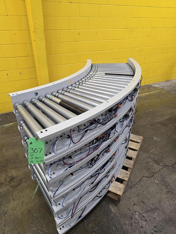 Used Intelligrated 28" Zero Pressure MDR 60 Degree Roller Curve Conveyor (#307)