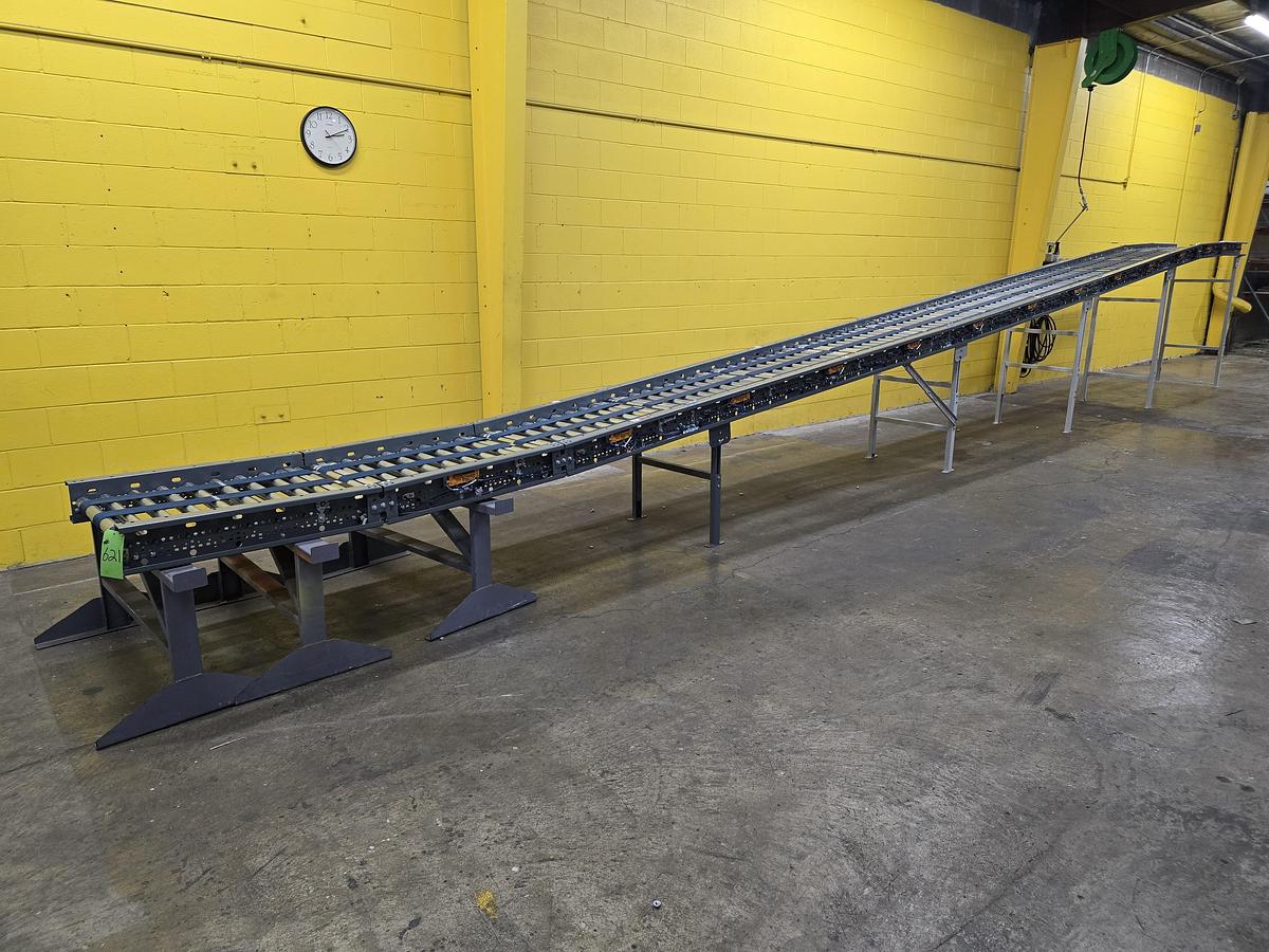 Used Intelligrated 33"bf x 37'6" MDR Belted Zero Pressure Incline/Decline Conveyor (#334)
