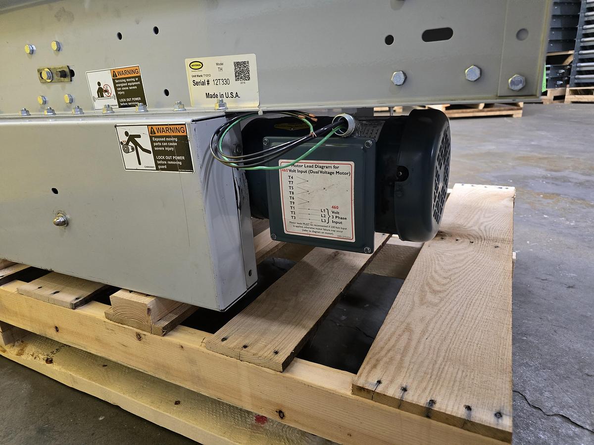 Used Hytrol TH Trash Line Belt Conveyor 34" x 114'3" w/ Elevation Change Hitch (#559)