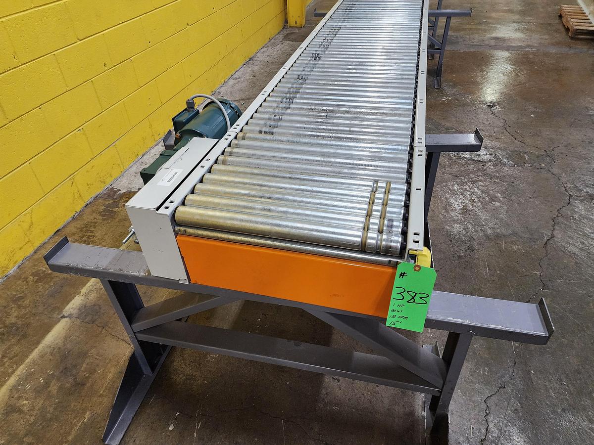 Used 2023 Intelligrated 24.5" x 15' Live Roller V-Belt Conveyor (#383)