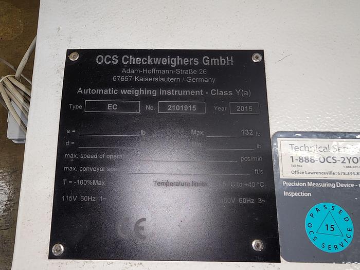 Used OCS Checkweigher EC 132# Max Conveyor Scale (#88)