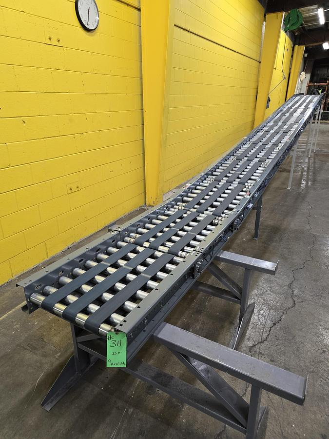Used Intelligrated 22" x 32.5' MDR Belted Zero Pressure Incline Conveyor (#442)