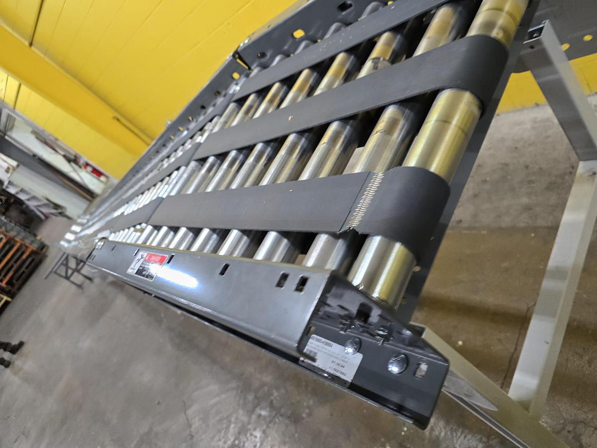 Used Intelligrated 22" x 27.5' MDR Belted Zero Pressure Incline Conveyor (#442)