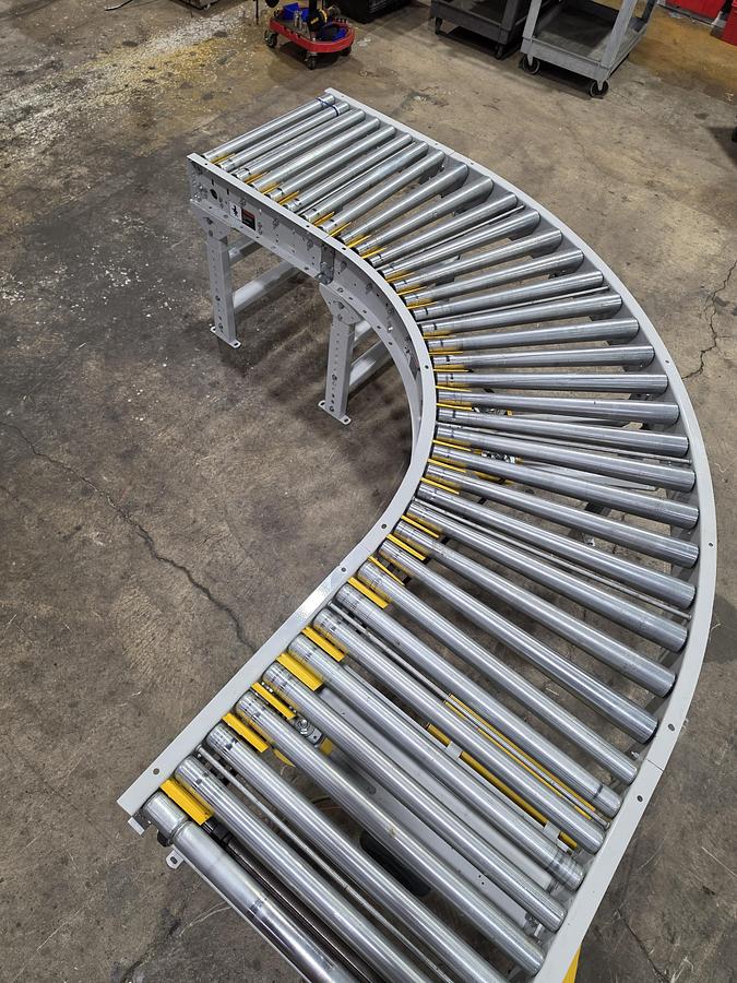 Used Hytrol 90 Degree Live Roller Curve V-Belt Conveyor 30" (#659)