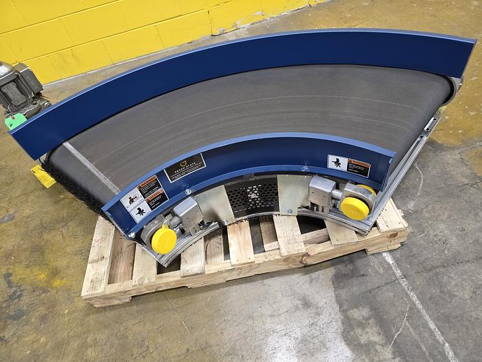 Used Transnorm 90 Degree Belted Curve Conveyor TS1500/140 23" Belt, 23" IR (#401)