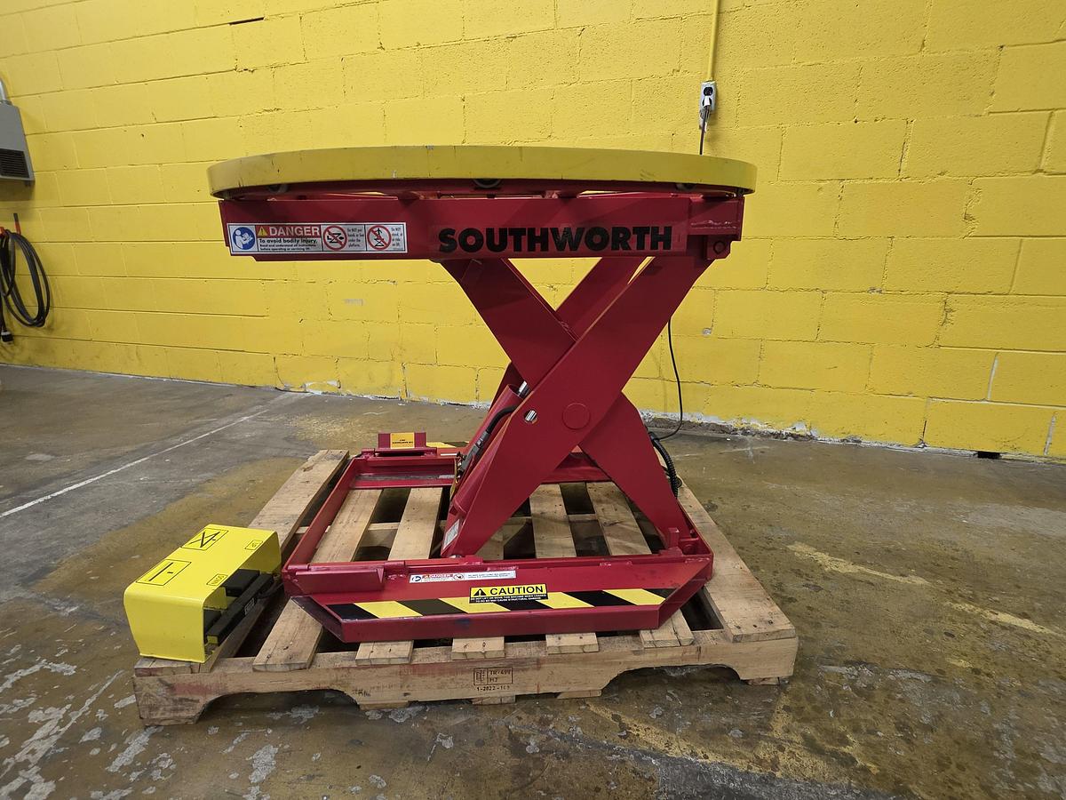 Used Southworth PalletPal Electric Scissor Lift Table Turntable (#687)