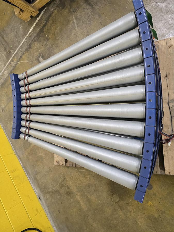Used MHS Itoh Denki 34" MDR 30 Degree Zero Pressure Accumulation Conveyor (#269)