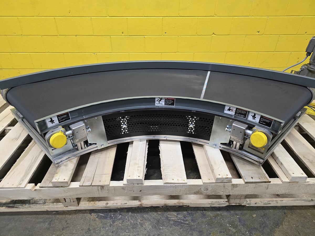 Used Transnorm 90 Degree Belted Curve Conveyor TS1500/140 V2 27" Belt, 36" IR (#396)