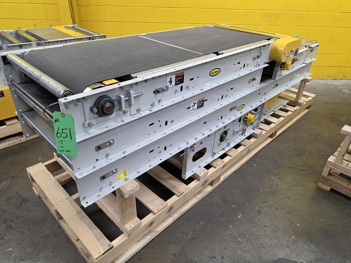 Used Hytrol RBI Roller Bed Incline/Decline Belt Conveyor 30" x 23'7" (#651)