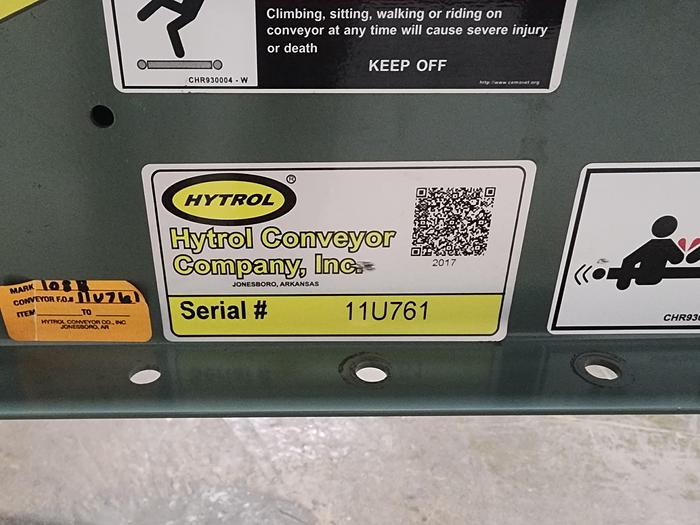 Used Hytrol 190E24EZ 24 volt Zero Pressure Accumulation DECLINE Belted Conveyor 24"x12' (#56)