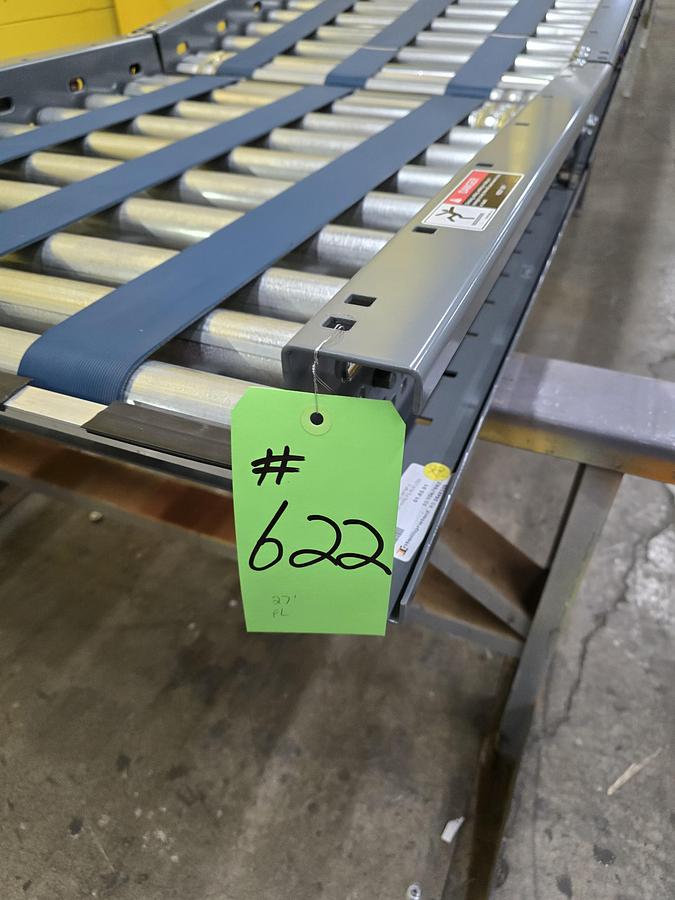 Used Intelligrated 33" x 27' MDR Belted Zero Pressure Incline/Decline Conveyor (#621)