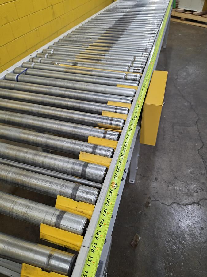 Used Hytrol 90 Degree Live Roller Curve V-Belt Conveyor 30" (#664)