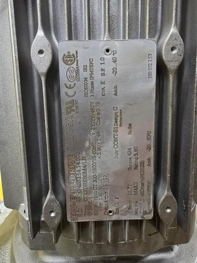 Used Transnorm 90 Degree Belted Curve Conveyor TS1500/140 V2 27" Belt, 36" IR (#396)