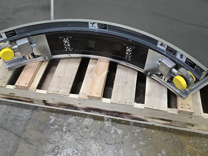 Used Transnorm 90 Degree Belted Curve Conveyor TS1500/140 V2 27" Belt, 36" IR (#397)