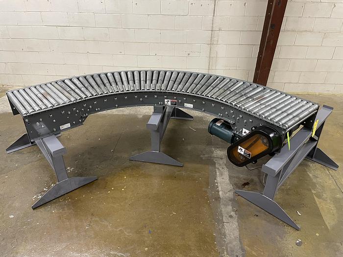 Used Intelligrated 24.5" x 90 Degree Curve Roller V Belt Conveyor (#66) (6 Avail)