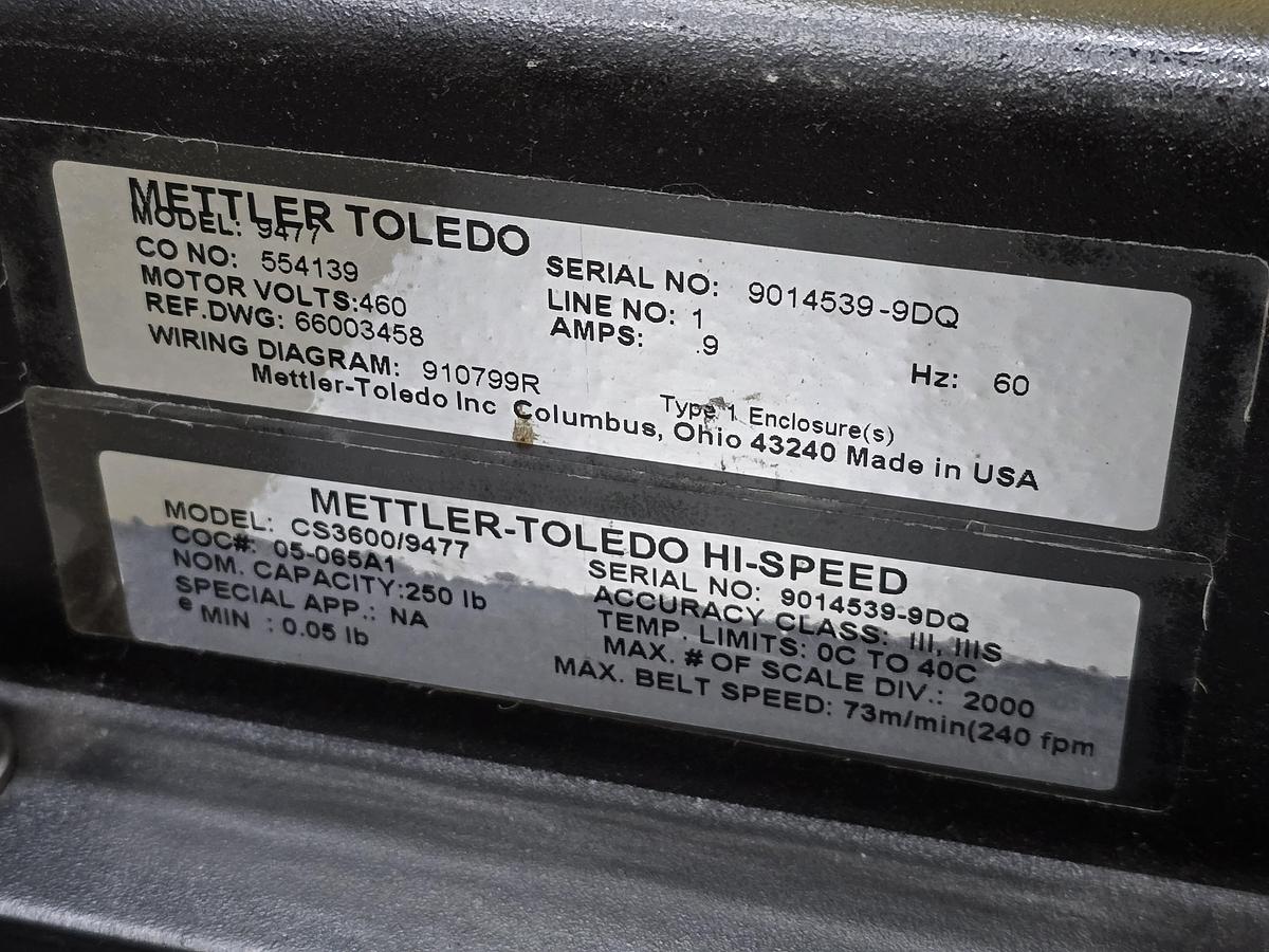 Used Mettler Toledo Checkweigher High Speed 250# Max Conveyor Scale (#437)