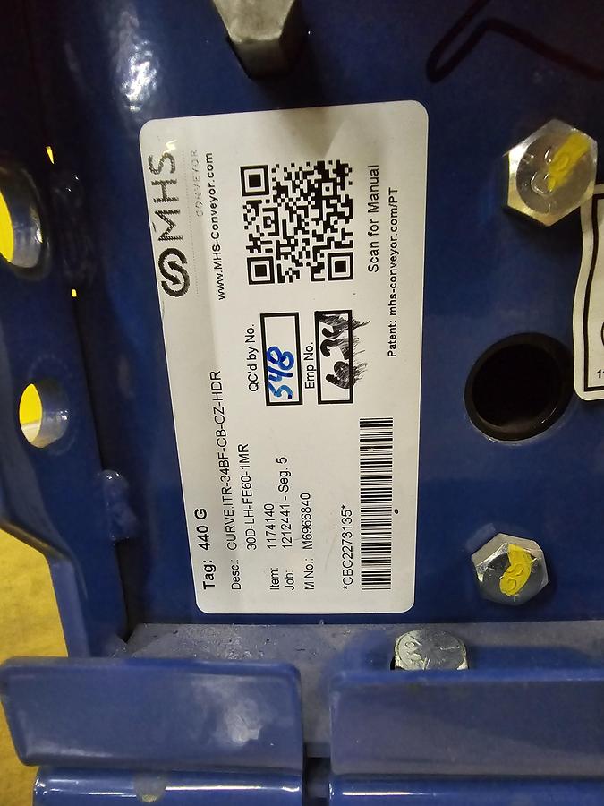 Used MHS Itoh Denki 34" MDR 30 Degree Zero Pressure Accumulation Conveyor (#270)