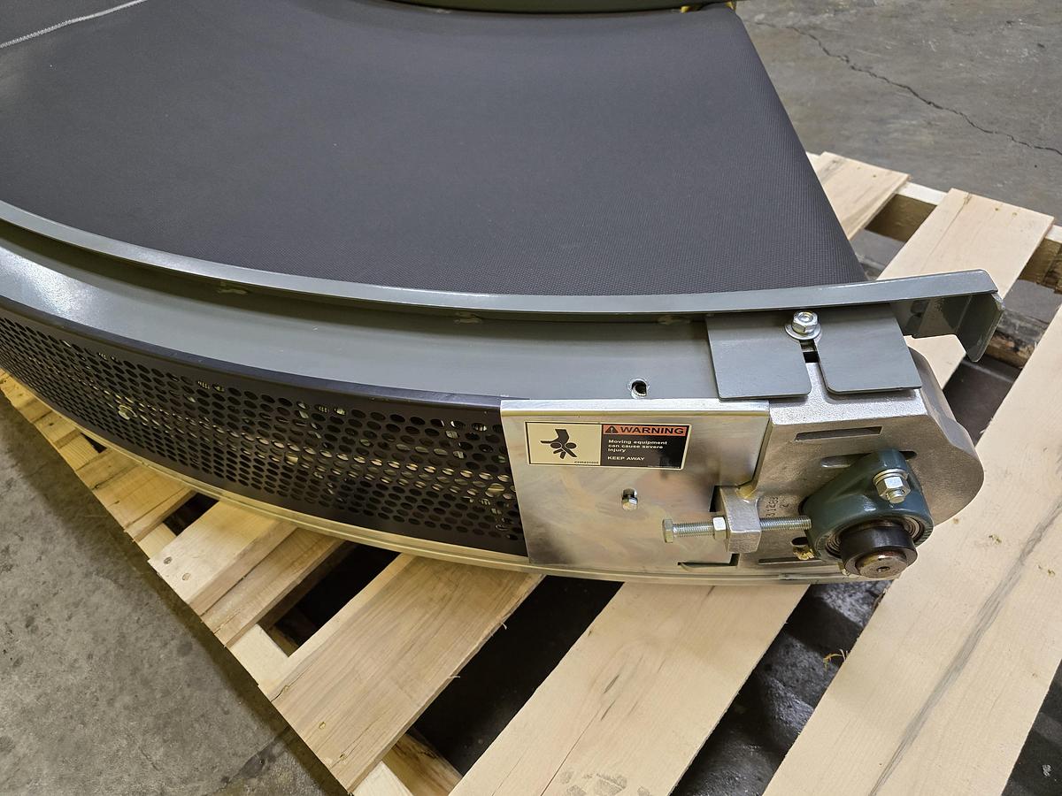 Used Transnorm 90 Degree Belted Curve Conveyor TS1500/140 V2 27" Belt, 36" IR (#396)