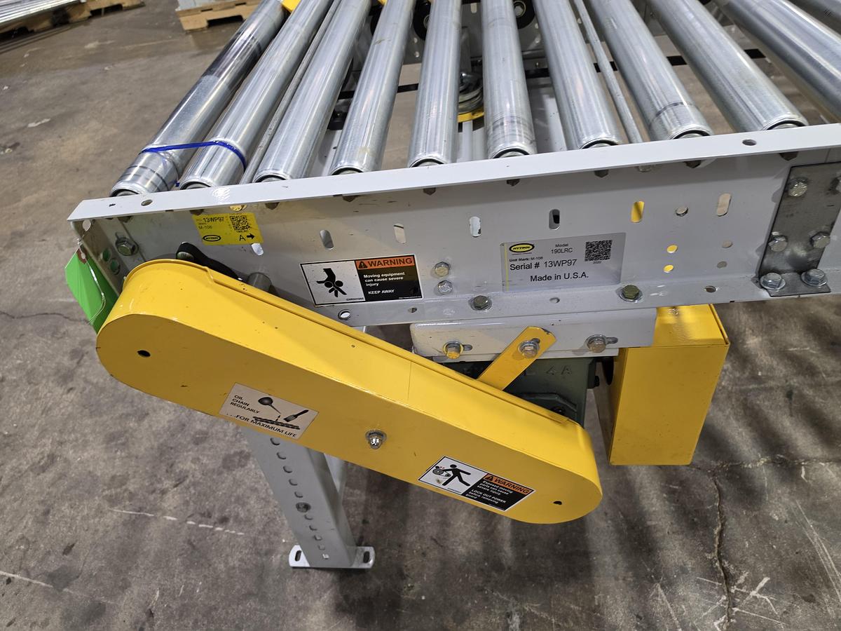 Used Hytrol 90 Degree Live Roller Curve V-Belt Conveyor 30" (#659)