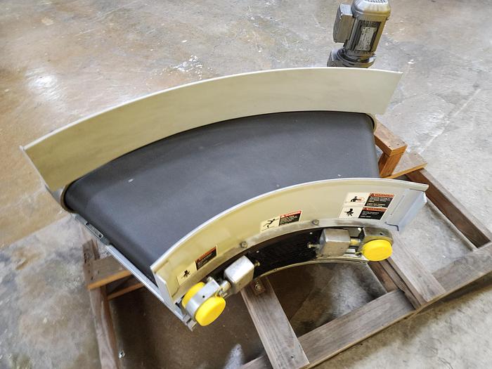 Used Transnorm 60 Degree Belted Curve Conveyor TS1500/140  18" Belt, 27" IR (#330)