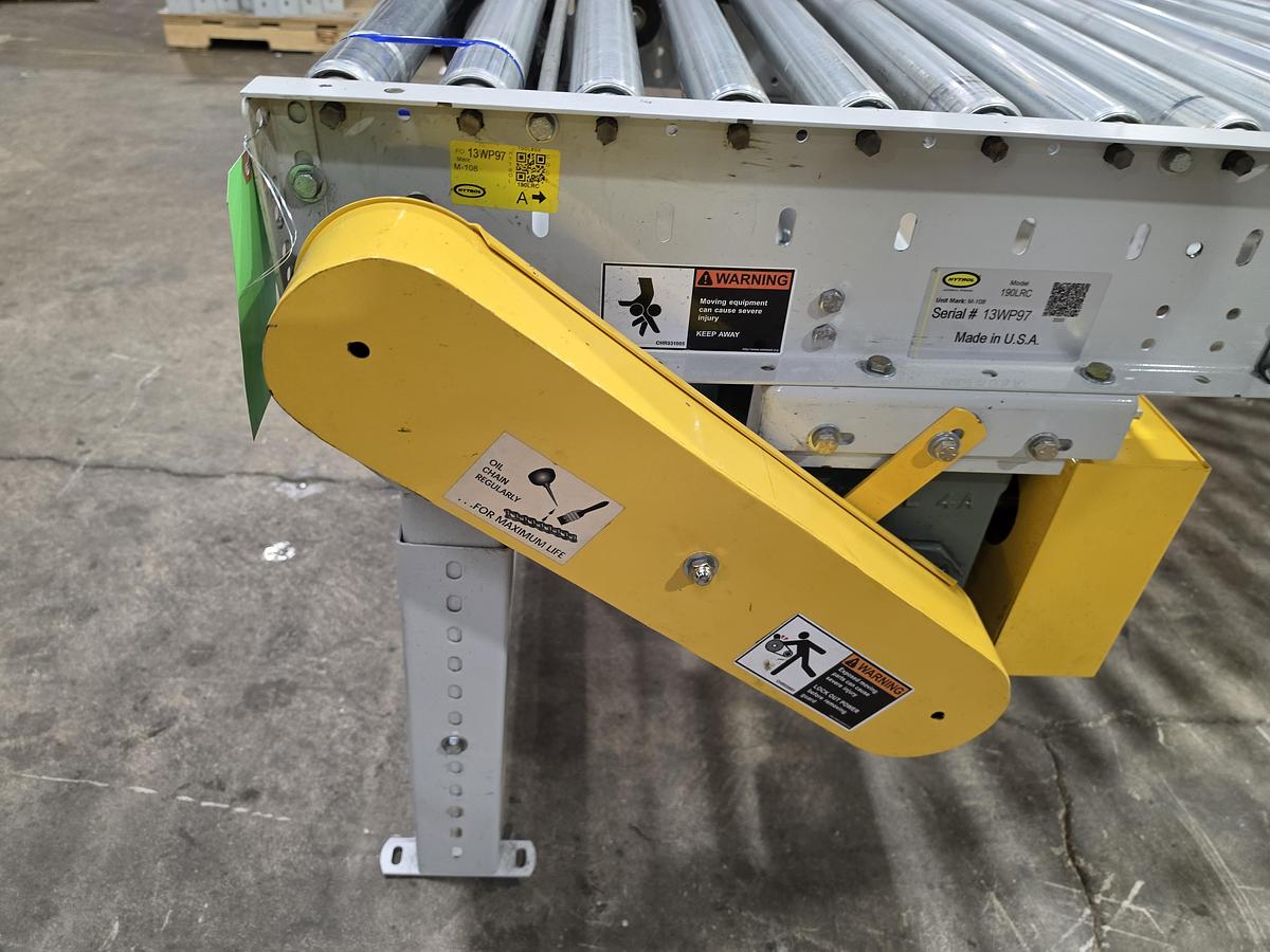 Used Hytrol 90 Degree Live Roller Curve V-Belt Conveyor 30" (#659)