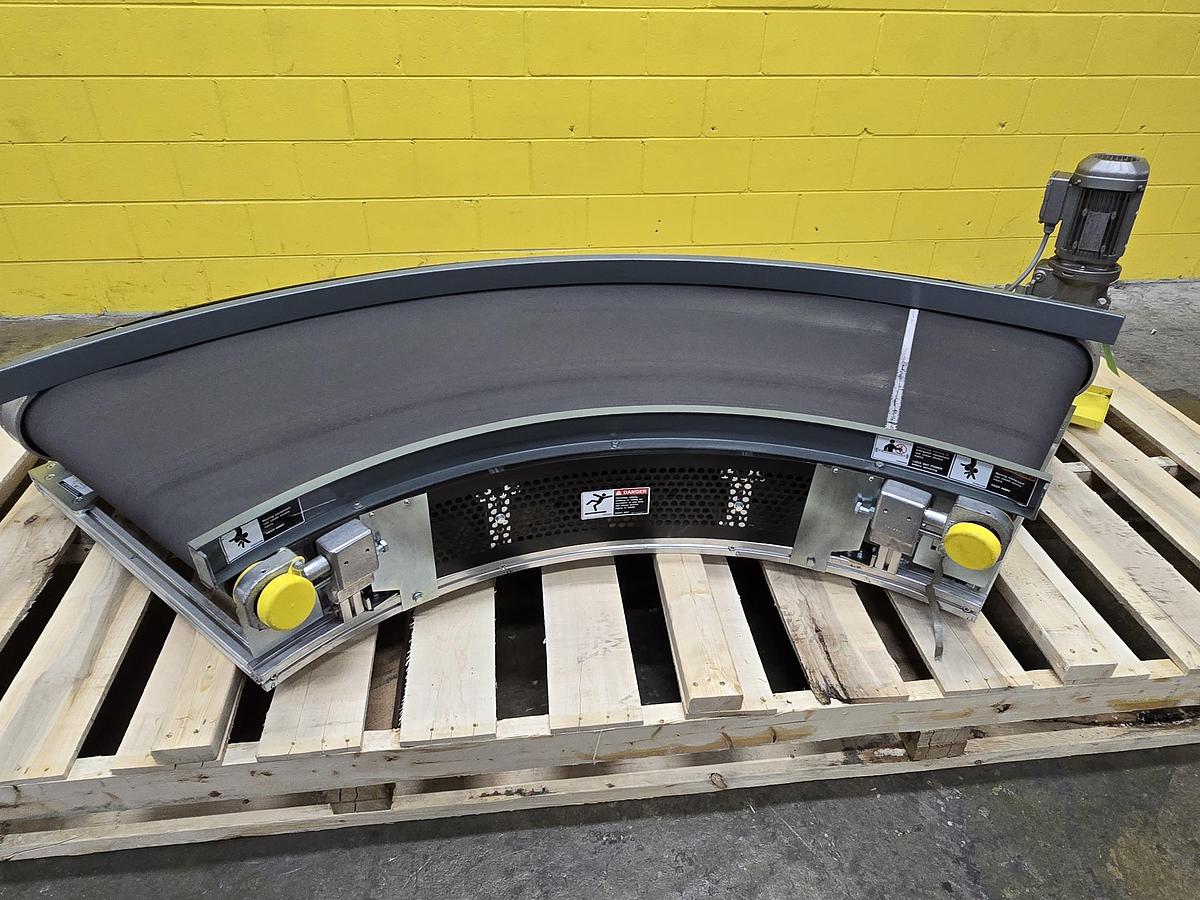 Used Transnorm 90 Degree Belted Curve Conveyor TS1500/140  27" Belt, 36" IR (#404)