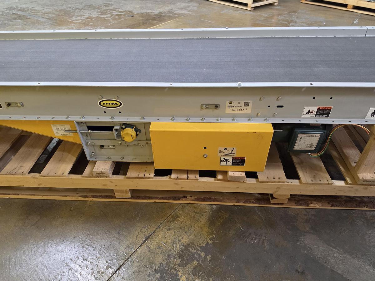Used Hytrol TH Trash Line Belt Conveyor 34" x 114'3" w/ Elevation Change Hitch (#556)