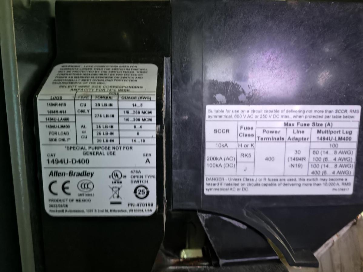 Used Hoffman 300 AMP 3 Door Electrical Panel (#716)