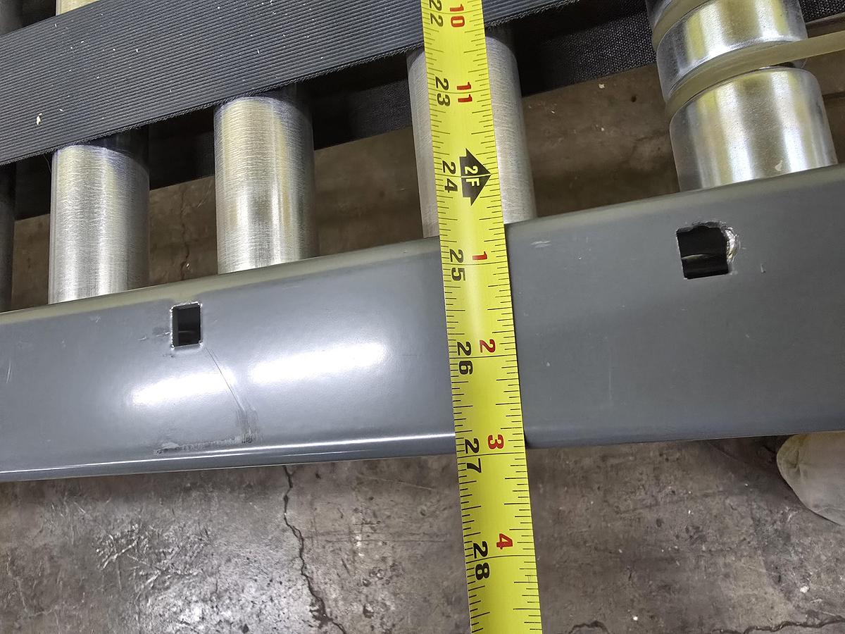 Used Intelligrated 22" x 32.5' MDR Belted Zero Pressure Incline Conveyor (#442)