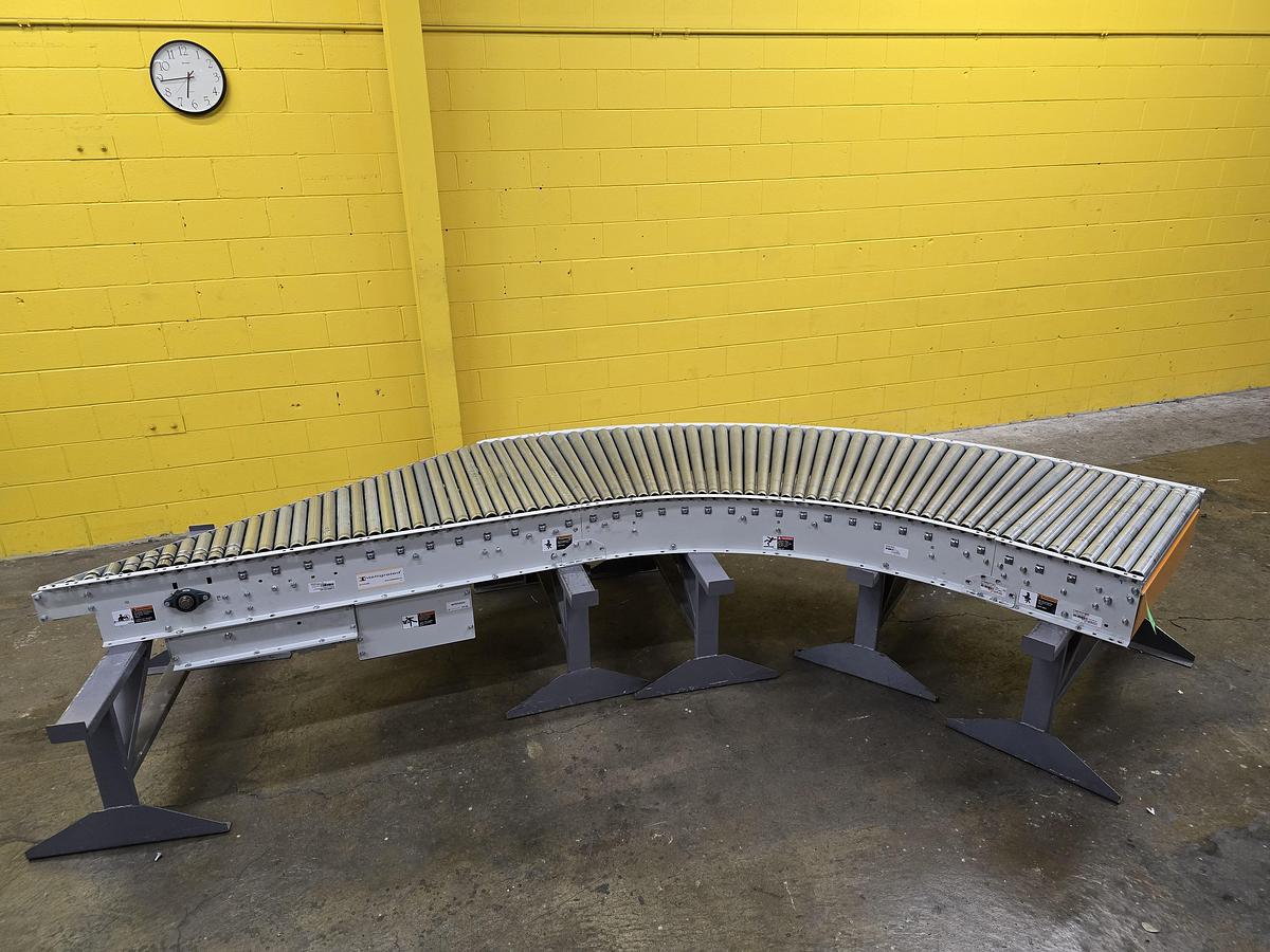 Used Intelligrated 30.5" Left Hand 30 Degree Spur 60 Degree Curve Live Roller Spur V-Belt (#353)