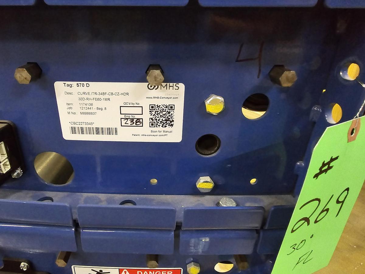 Used MHS Itoh Denki 34" MDR 30 Degree Zero Pressure Accumulation Conveyor (#269)