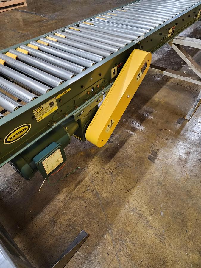 Used Hytrol 24" x 24' Live Roller V-Belt Conveyor (#169)
