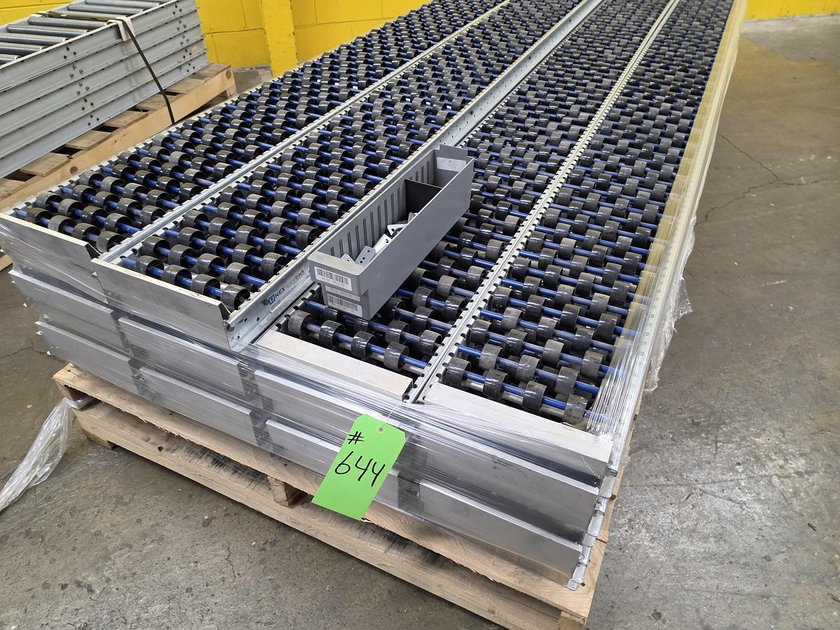 Used UNEX Span Track Wheel Bed Conveyor 11.25" x 9'10" (#644)