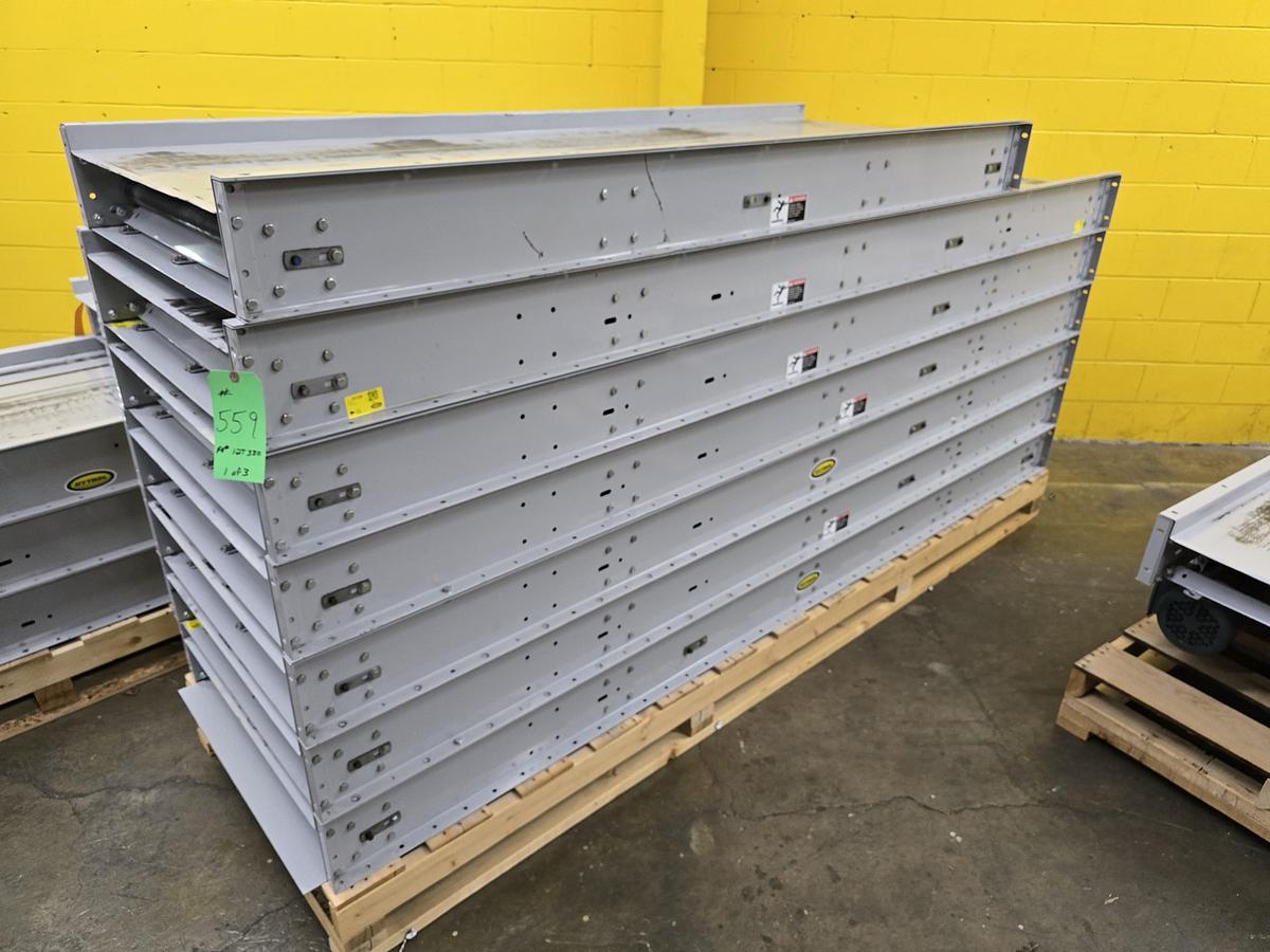 Used Hytrol TH Trash Line Belt Conveyor 34" x 114'3" w/ Elevation Change Hitch (#559)