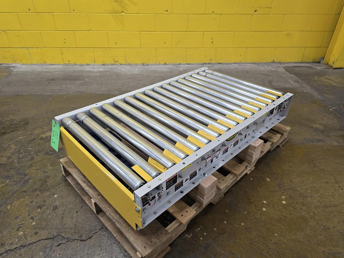 Used Hytrol 190ACC 28" x 4' Live Roller V-Belt Conveyor (#519)