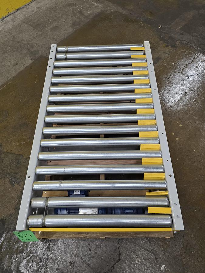 Used Hytrol 190ACC 28" x 4' Live Roller V-Belt Conveyor (#519)