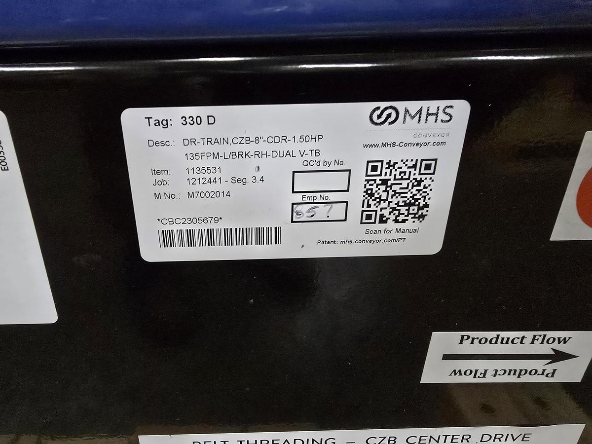 Used MHS 37.5" x 27'3" Roller Bed Conveyor (#545)