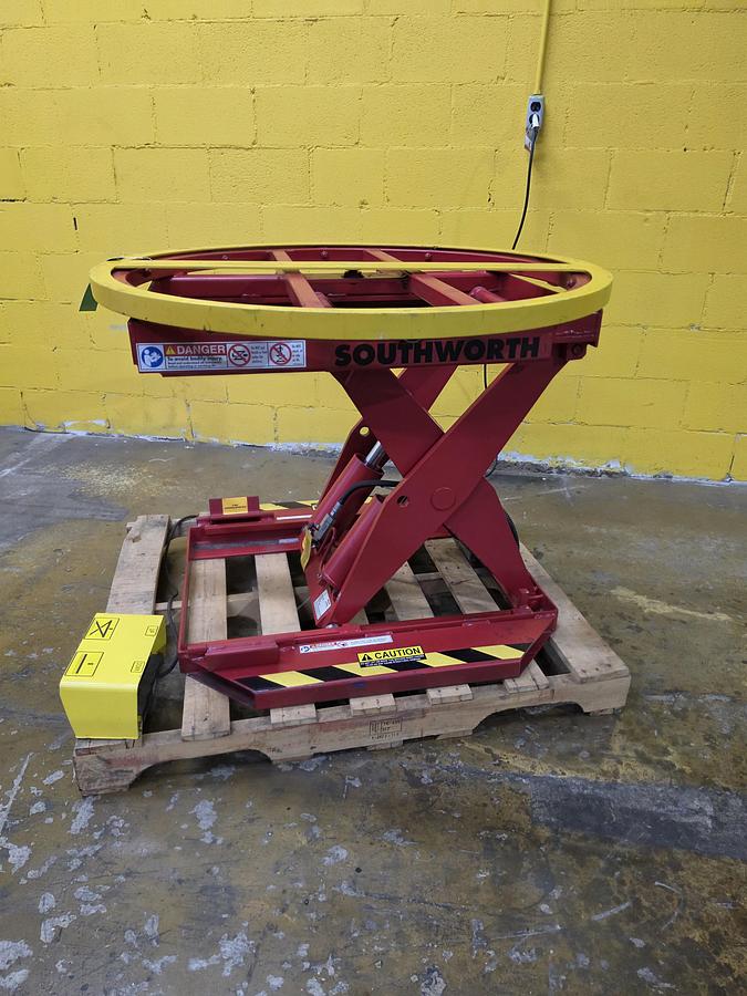 Used Southworth PalletPal Electric Scissor Lift Table Turntable (#