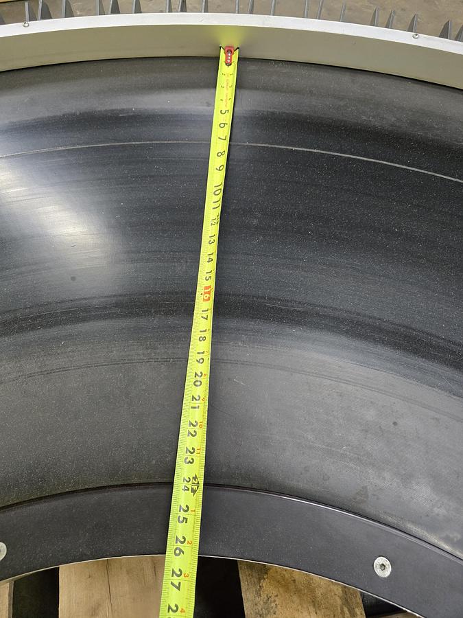 Used Transnorm 90 Degree Belted Curve Conveyor TS1500/140 V2 27" Belt, 36" IR (#396)