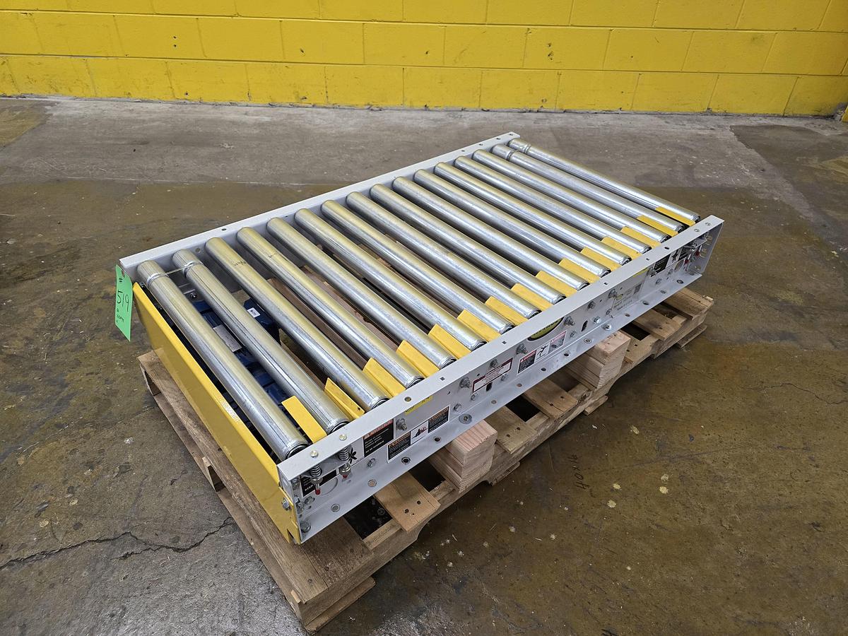 Used Hytrol 190ACC 28" x 4' Live Roller V-Belt Conveyor (#519)