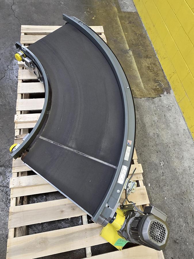Used Transnorm 90 Degree Belted Curve Conveyor TS1500/140  27" Belt, 36" IR (#404)