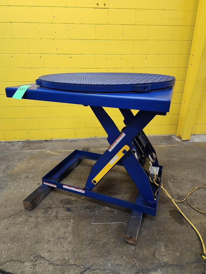 Used VESTIL Electric Scissor Lift Table Turntable (#331)