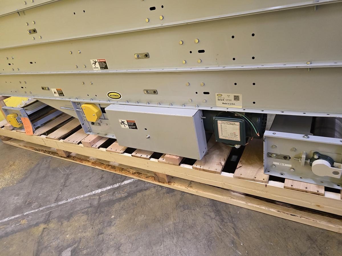 Used Hytrol TH Trash Line Belt Conveyor 34" x 44' w/ Elevation Change Hitch (#561)