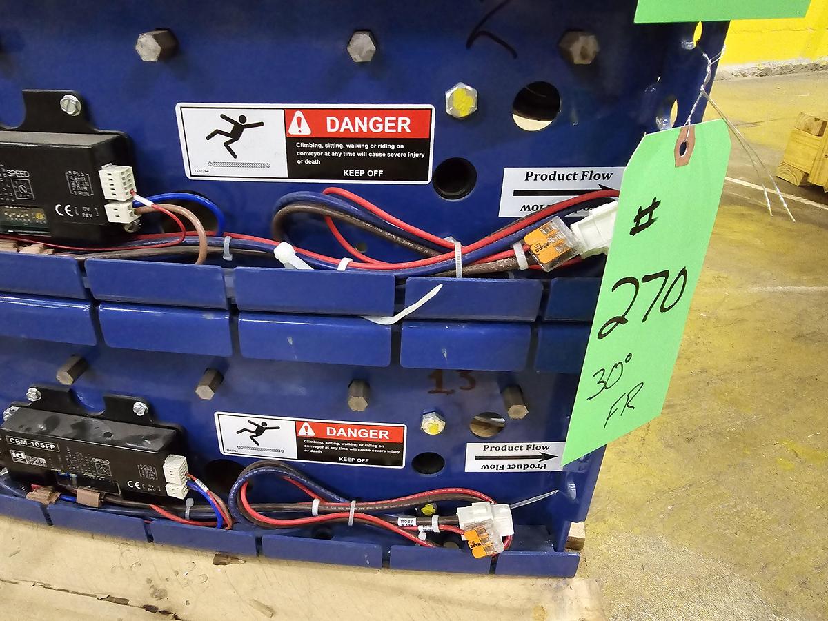 Used MHS Itoh Denki 34" MDR 30 Degree Zero Pressure Accumulation Conveyor (#270)