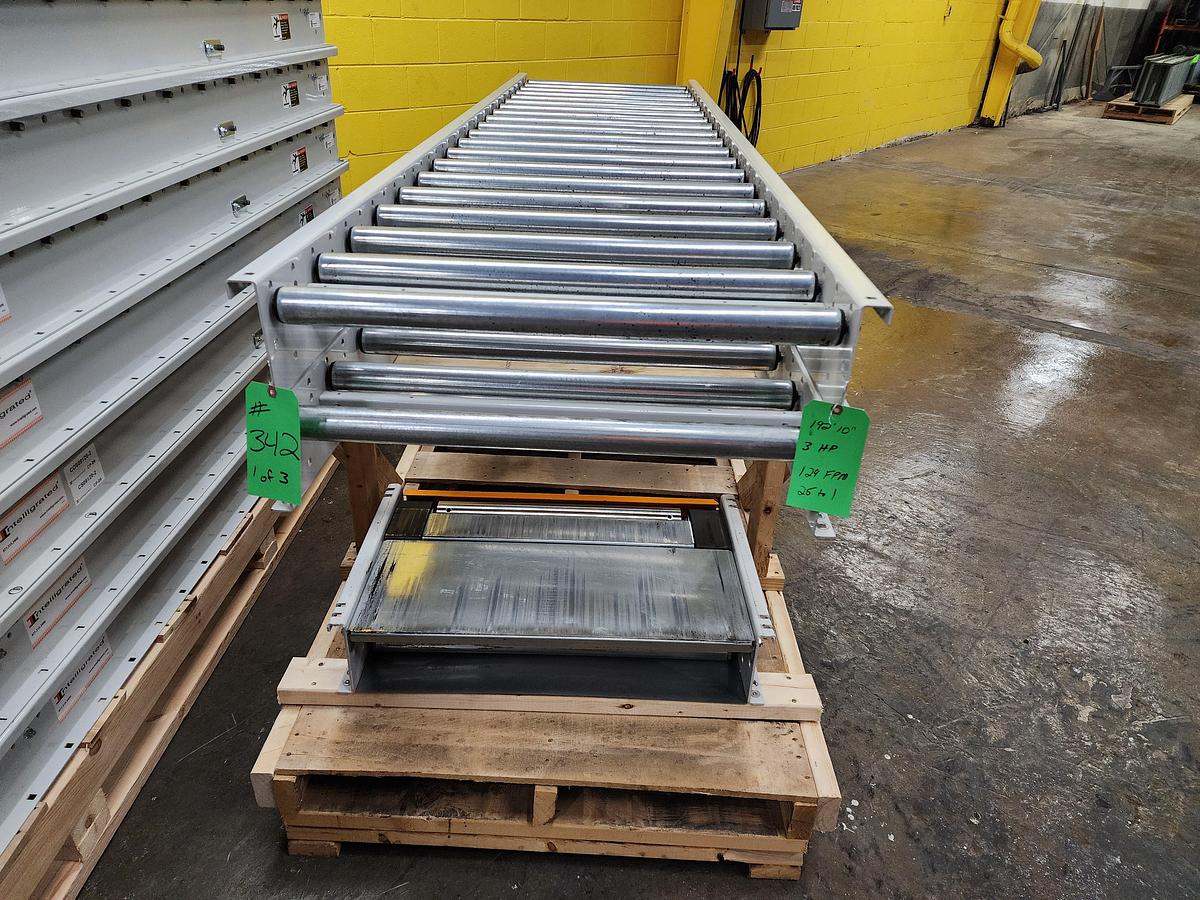 Used Intelligrated Roller Bed Belt Conveyor 28" x 192'10" (#342)