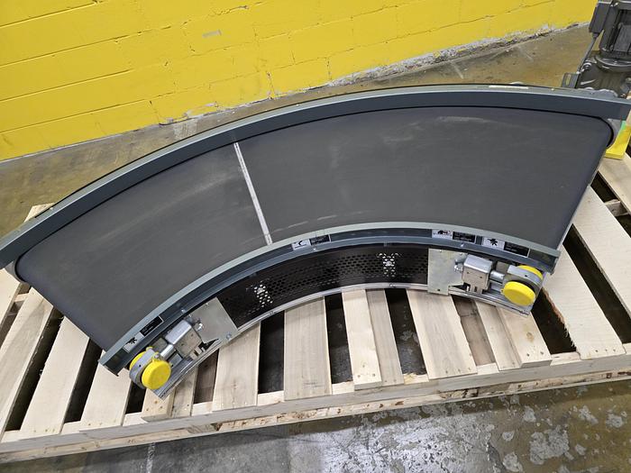 Used Transnorm 90 Degree Belted Curve Conveyor TS1500/140 V2 27" Belt, 36" IR (#395)