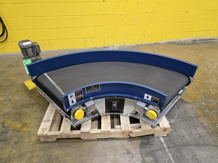Used Transnorm 90 Degree Belted Curve Conveyor TS1500/140  23" Belt, 23" IR (#401)